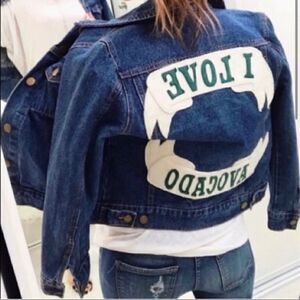 HIGH HEELS SUICIDE I LOVE AVOCADO DENIM JACKET S